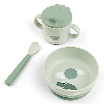 Coffret Premier Repas 3 Pièces Foodie - Happy Clouds Verts