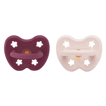 Lot de 2 Tétines Physiologiques Powder Pink & Rosewood - 3/36 Mois HEVEA
