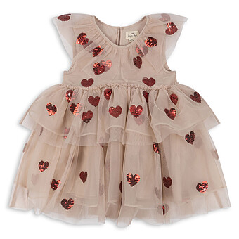 Robe de Fée Yvonne Coeurs Sequins - 2 Ans Konges Sløjd