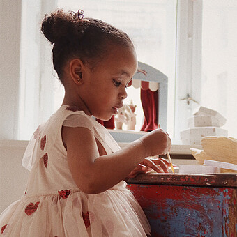 Robe de Fée Yvonne Coeurs Sequins - 3 Ans