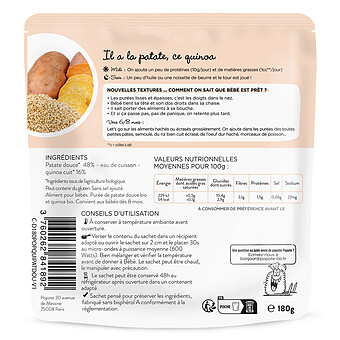 Les Moulinés Patate Douce et Quinoa - 180 g