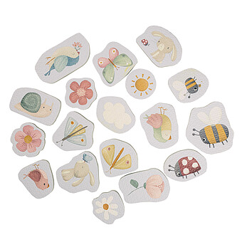 Lot de 16 Stickers de Bain en Mousse Flowers & Butterflies Little Dutch