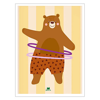 Affiche Ours Hula Hoop Ma petite vie