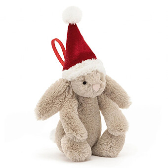 Bashful Christmas Bunny Decoration - Tiny Jellycat