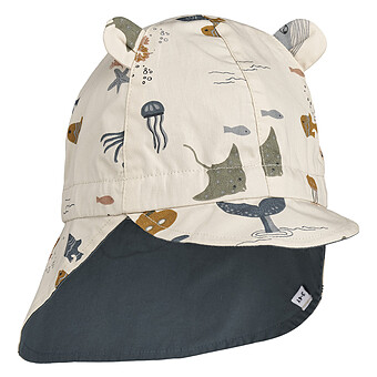 Chapeau Réversible Gorm Sea Creature Sandy - 9/12 Mois Liewood