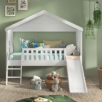 Lit Cabane Housebed Blanc - 90 x 200 cm