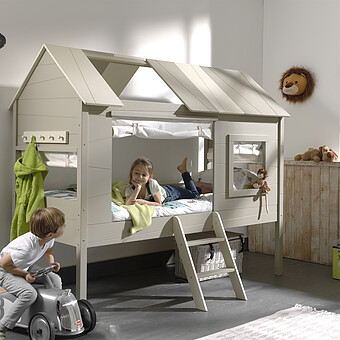 Lit Cabane Charlotte Gris - 90 x 200 cm