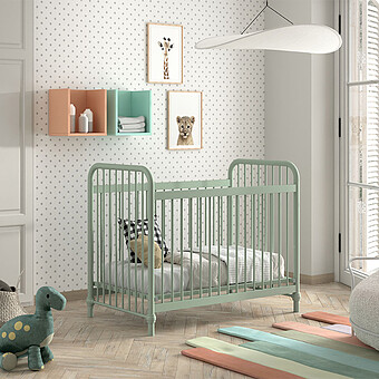 Lit Bébé Réglable Bronxx Olive Green Mat - 60 x 120 cm