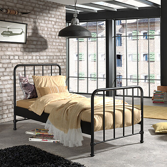 Lit Bronxx Noir Mat - 90 x 200 cm