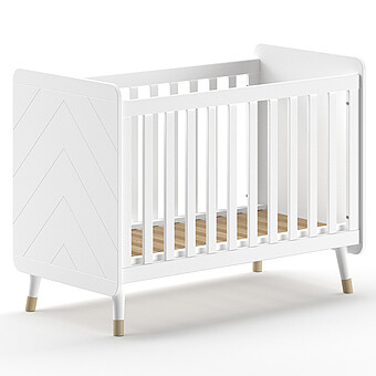 Lit Bébé Réglable Billy Satin White - 60 x 120 cm