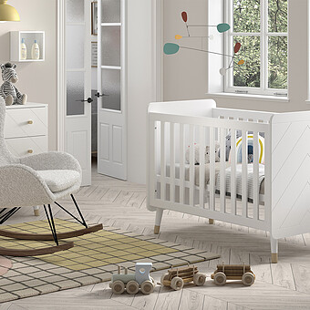 Lit Bébé Réglable Billy Satin White - 60 x 120 cm