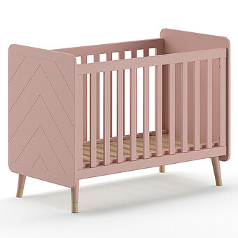 Lit Bébé Réglable Terra Pink - 60 x 120 cm