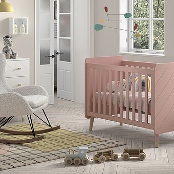 Lit Bébé Réglable Terra Pink - 60 x 120 cm