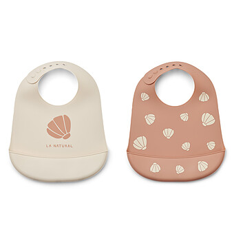 Lot de 2 Bavoirs Tilda - Shell Pale Tuscany Liewood