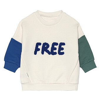 Sweat Little Gang Free Blanc Cassé - 2/4 Ans LÄSSIG