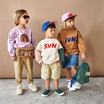 Sweat Little Gang Sun Blanc Cassé - 1/2 Ans
