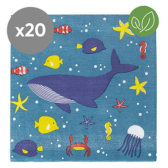 Lot de 20 Serviettes en Papier - Océan
