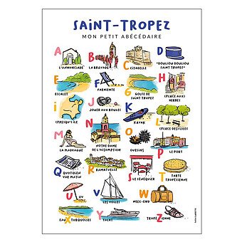 Affiche Abécédaire Saint-Tropez - 40 x 30 cm