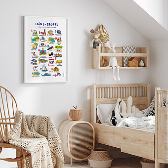 Affiche Abécédaire Saint-Tropez - 40 x 30 cm