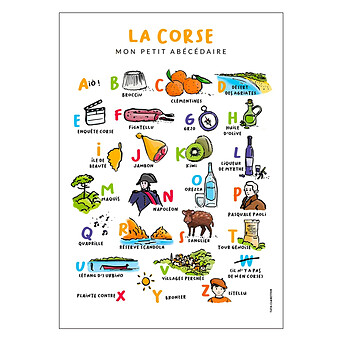 Affiche Abécédaire La Corse - 40 x 30 cm