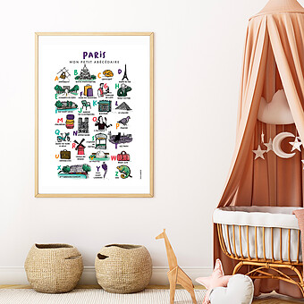 Affiche Abécédaire Paris - 40 x 30 cm