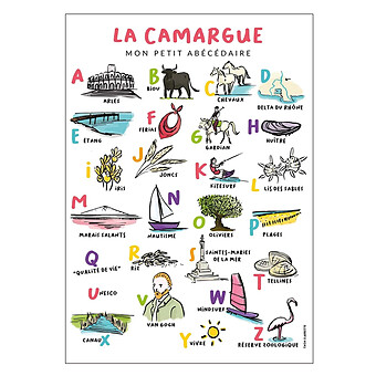 Affiche Abécédaire Camargue - 40 x 30 cm