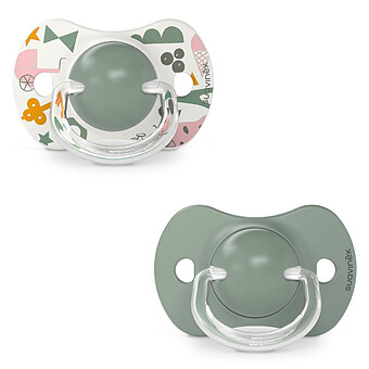 Lot de 2 Sucettes Symétriques SX Pro Walk In The Park Vert - 18 Mois +
