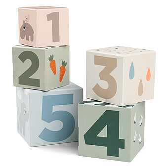 Lot de 5 Cubes à Empiler - Deer Friends Multicolore Done by Deer