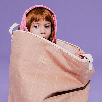 Panier de Rangement Playground - Taupe Grid