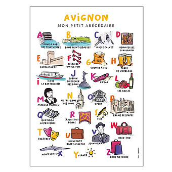 Affiche Abécédaire Avignon - 70 x 50 cm