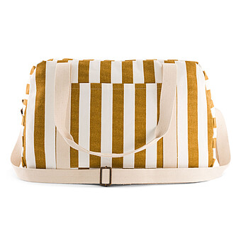 Sac à Langer Raphael - Rayures Ecru et Caramel Rose in April