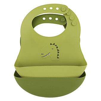 Bavoirs Bébé En Silicone Avec Poche Récupératrice - Lot De 2, Sans BPA, Lavable Au Lave-vaisselle, Réglable