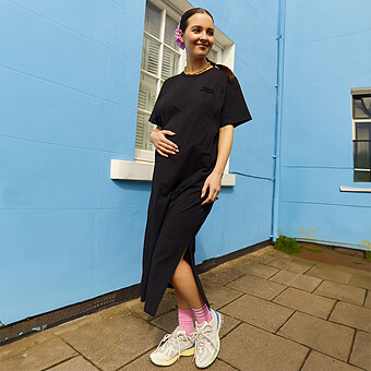 Robe d'Allaitement Tee Noir - XXL