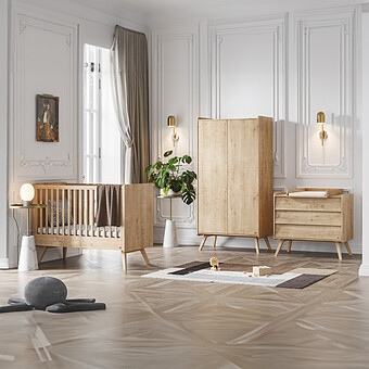 Chambre Trio Vintage 60 x 120 cm - Chêne 