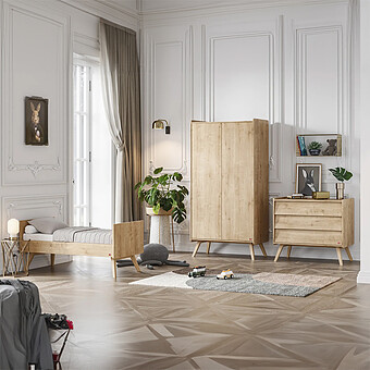 Chambre Trio Vintage 70 x 140 cm - Chêne