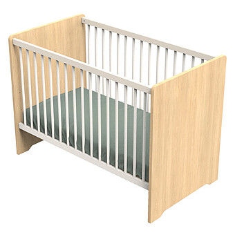 Lit Bébé Vanille Chêne Miel et Meringue - 60 x 120 cm