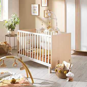 Lit Bébé Nature Chêne Velour - 60 x 120 cm
