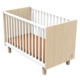 Lit Bébé Nature Chêne Velour - 60 x 120 cm