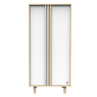 Armoire 2 Portes Nature - Chêne Velour et Blanc