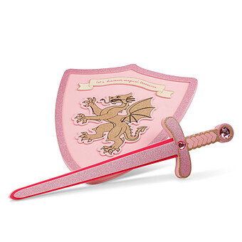Épée et Bouclier - Pink Glitter Konges Sløjd