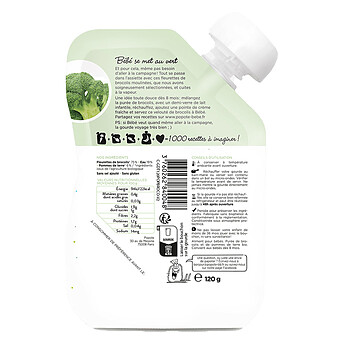 Gourde Repas Bio Brocolis - 120 g