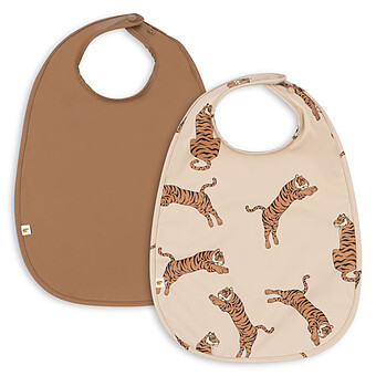 Lot de 2 Bavoirs - Tiger & Toasted Coconut Konges Sløjd