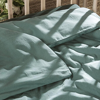 Housse de Couette Pur Coton Bio Eucalyptus - 100 x 140 cm Kadolis