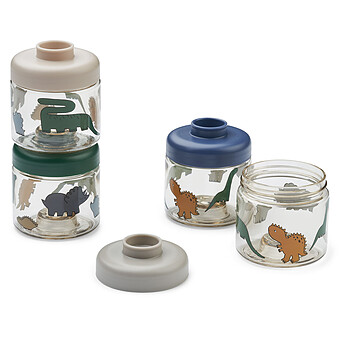 Lot de 4 Boîtes de Conservation Dominique - Dinosaurs Mist Liewood