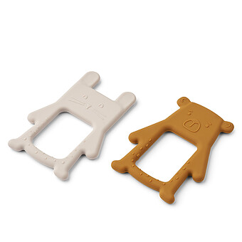 Lot de 2 Hochets Jonathan - Sandy & Golden Caramel Liewood
