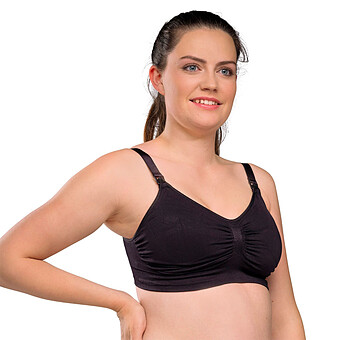 Soutien-gorge de Grossesse et d'Allaitement Rembourré Sans Coutures Noir - XL