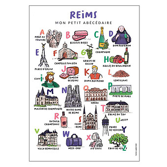 Affiche Abécédaire Reims - 70 x 50 cm
