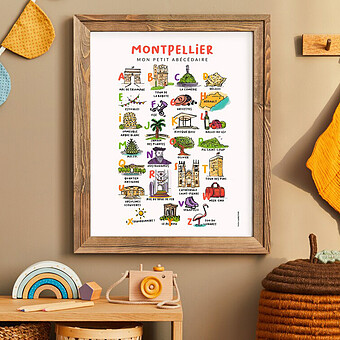 Affiche Abécédaire Montpellier - 40 x 30 cm