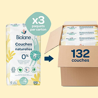 Pack 1 Mois de 132 Couches Ecologiques - T4