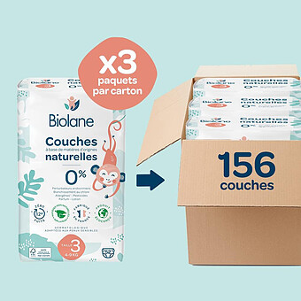 Pack 1 Mois de 156 Couches Ecologiques - T3